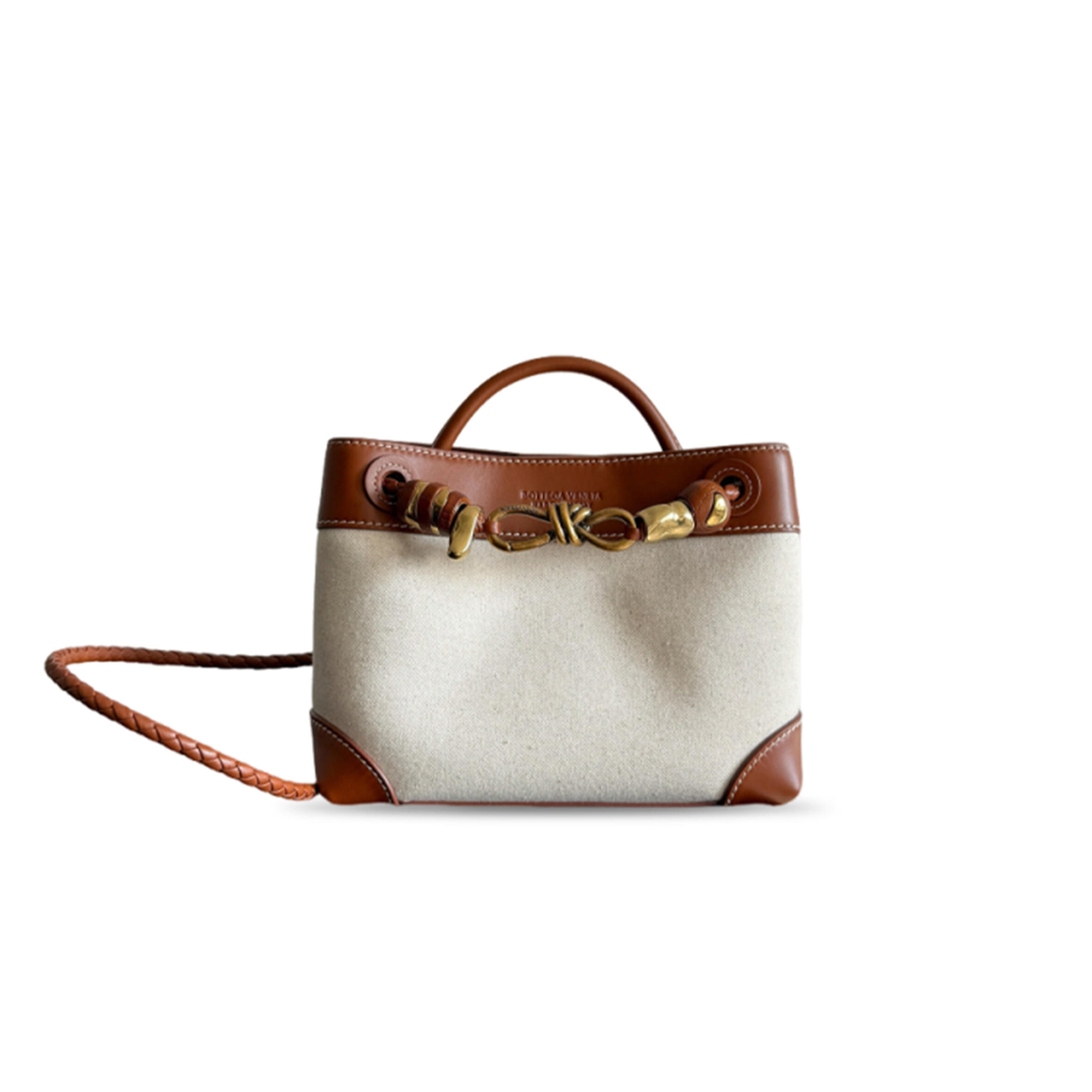 BOTTEGA VENETA SMALL ANDIAMO BAG GOLD HARDWARE 791594 (25*22*10.5cm) 